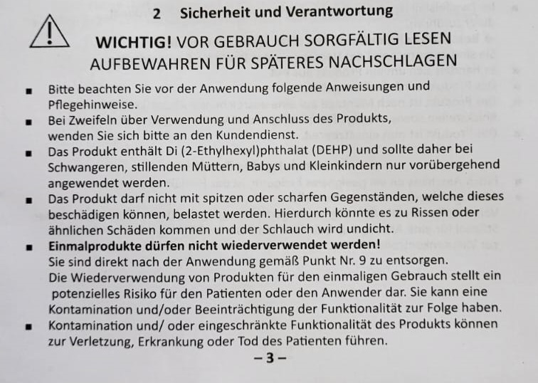 Warnhinweise Yankauer Saugset